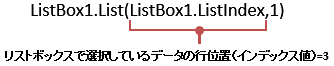 リストボックス 複数列の値リストで選択しているデータを、列指定してListプロパティで取得（Excel VBA)