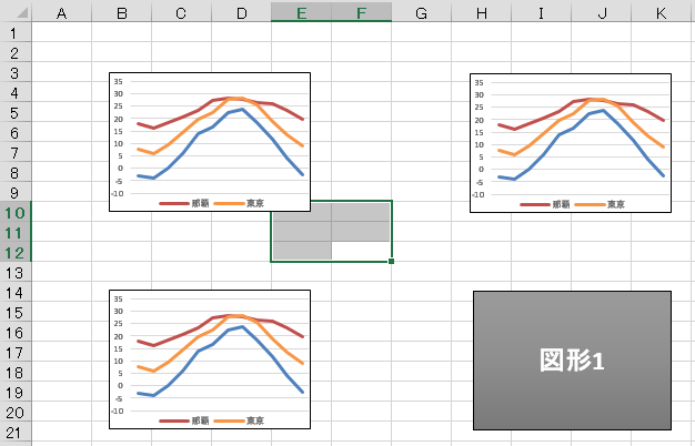 エクセル 選択しているセル範囲にグラフが存在しているか（有無）を確認（Excel VBA)