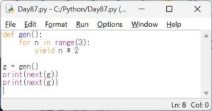 Python3 エンジニア認定基礎試験 練習問題 Day87：ジェネレーターと yield の基本